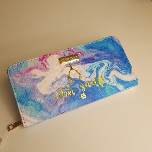 Simply Southern Blue Wishbone Marble Wallet - Picture 7 of 10